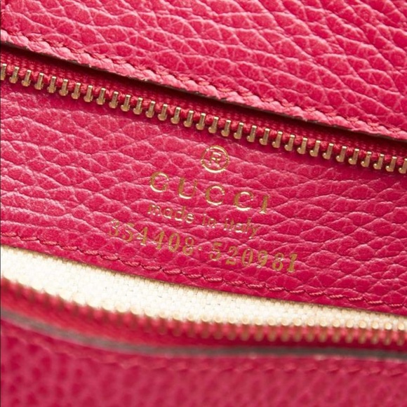 Gucci Swing 354408 Leather Tote Bag Pink - Picture 9 of 10